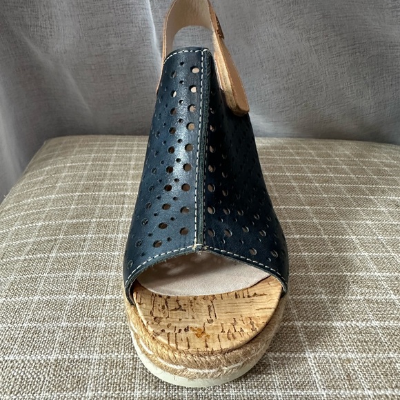 PIKOLINOS BALI LASER CUT WEDGES BLUE - Picture 5 of 13